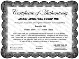 Genuine US Product Barcode GTIN acquisition Certification Genuine US Product Barcode GTIN acquisition Certification